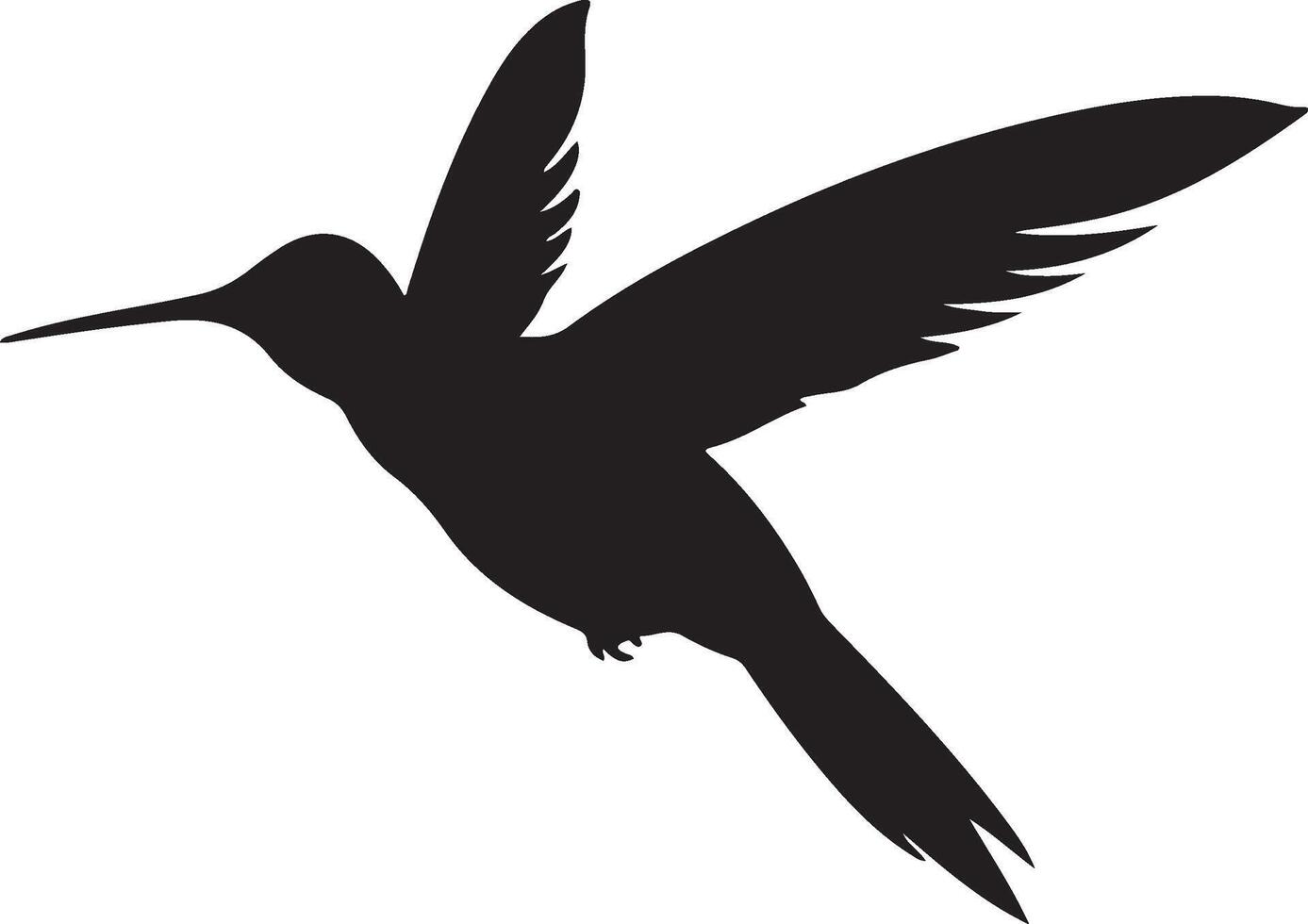 Kolibri Silhouette Illustration Weiß Hintergrund vektor