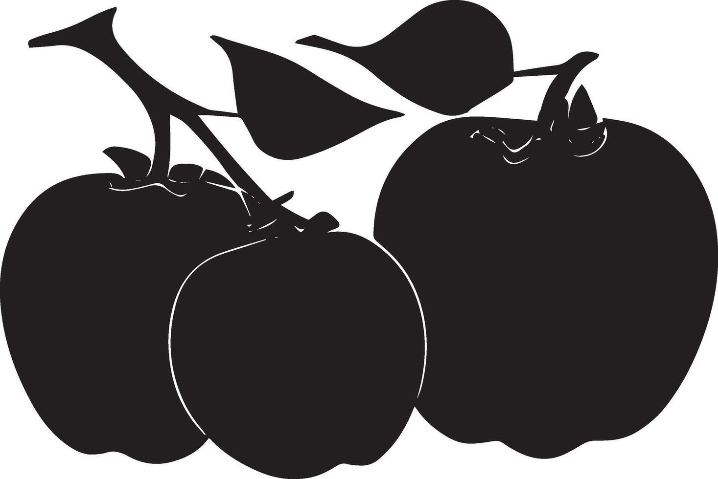 Persimmon Bild Silhouette, Persimmon Illustration, Persimmon Zeichen vektor