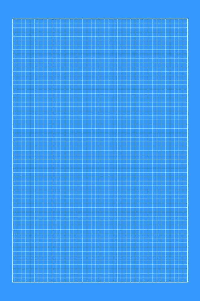 Entwurf Vorlage. Weiß Gitter auf Blau Hintergrund. kariert Arbeitsblatt zum Büro arbeiten, Mechanik planen, Memos, Zeichnung, Abfassung, Plotten, Ingenieurwesen oder Architektur Messung. vektor