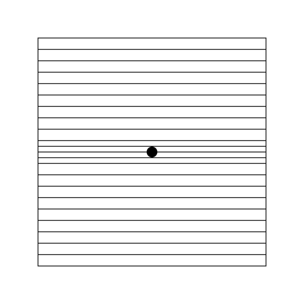 Amsler Gitter mit zentral Punkt und horizontal Linien näher zusammen im Center. Prüfung zu Überwachung visuell Feld und Erkennen Metamorphopsie. ophthalmologische Diagnose Werkzeug. vektor