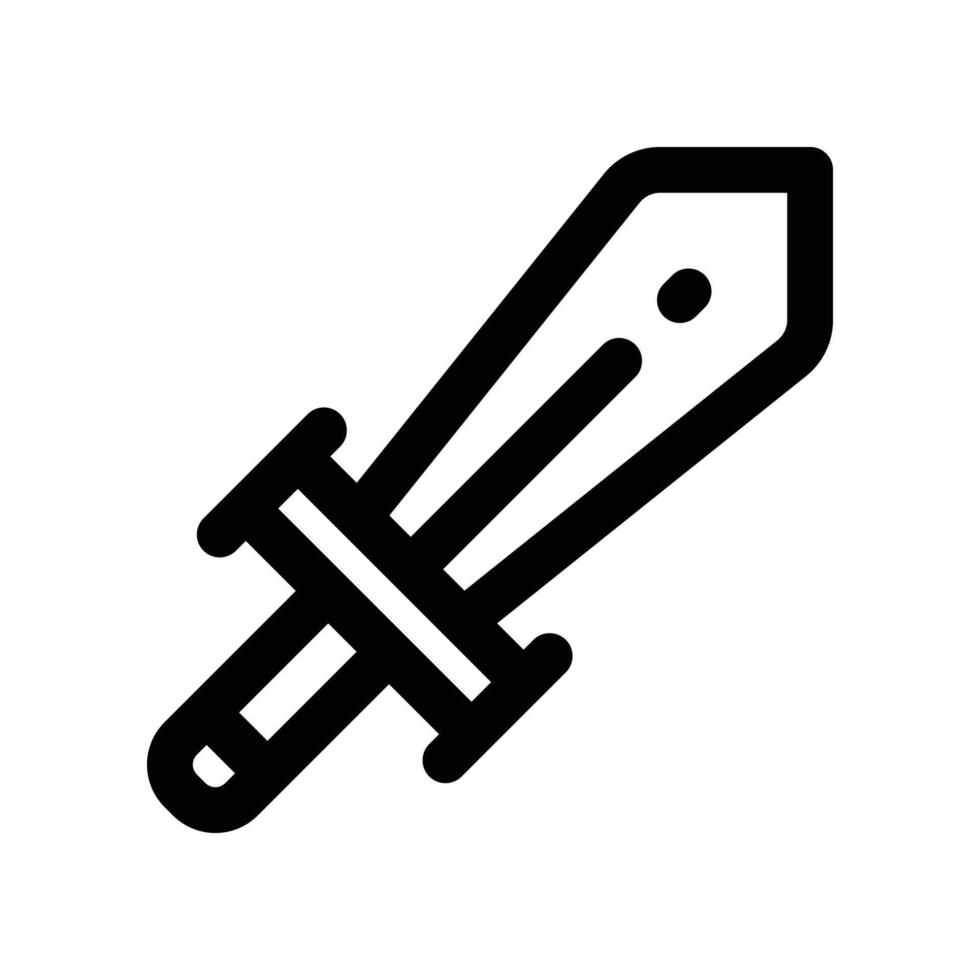 Schwert Symbol. Linie Symbol zum Ihre Webseite, Handy, Mobiltelefon, Präsentation, und Logo Design. vektor