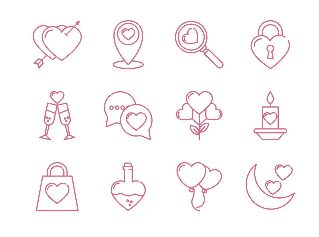 isolierte Liebe Icon Set Vektor-Design vektor