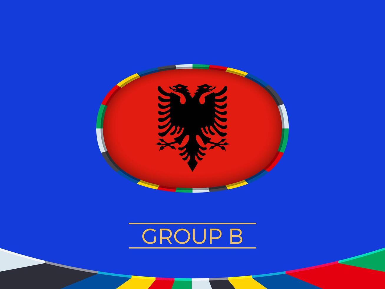 albania flagga för 2024 europeisk fotboll turnering, nationell team tecken. vektor