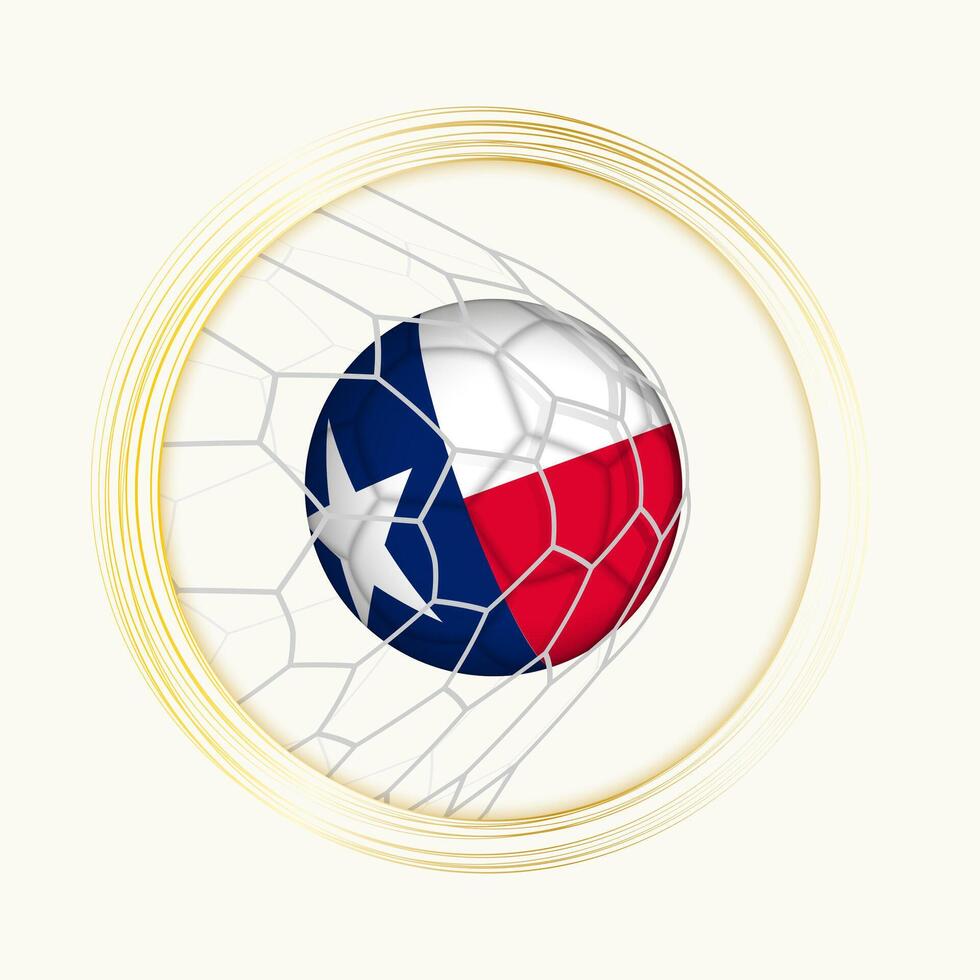 Texas Wertung Ziel, abstrakt Fußball Symbol mit Illustration von Texas Ball im Fußball Netz. vektor