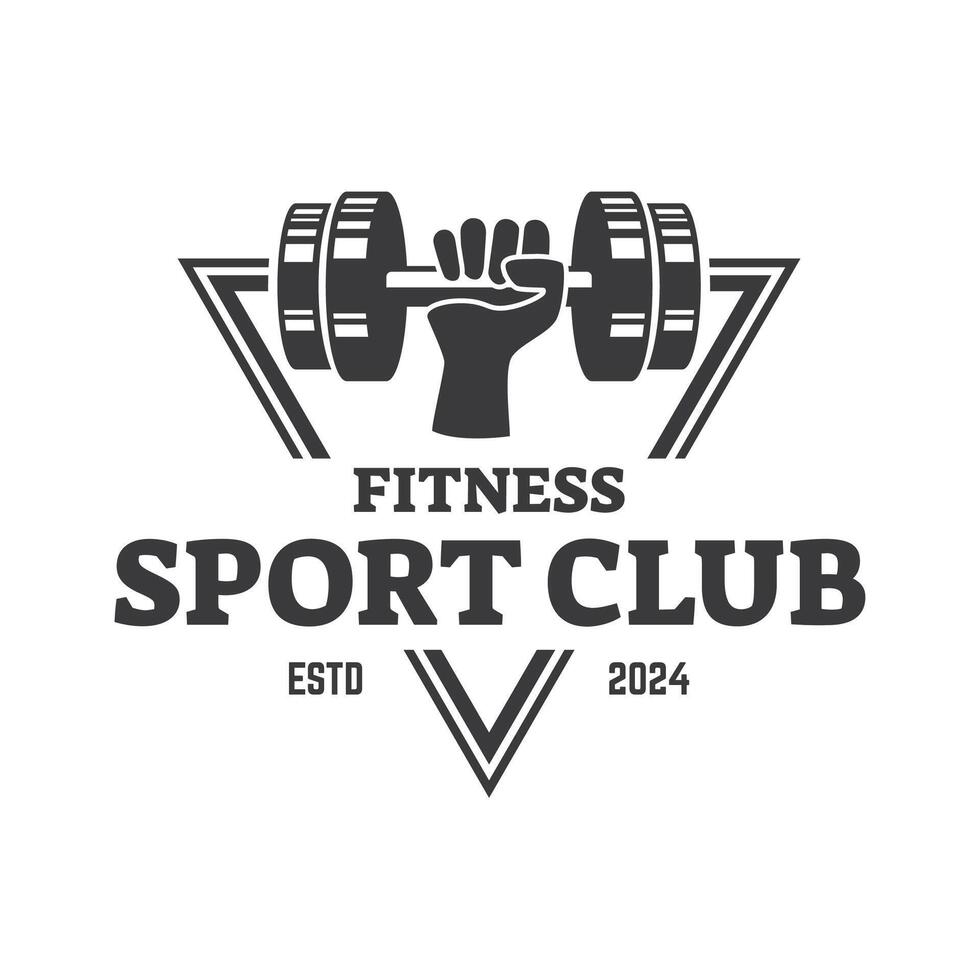 Gym kondition skivstång logotyp ikon illustration. vektor