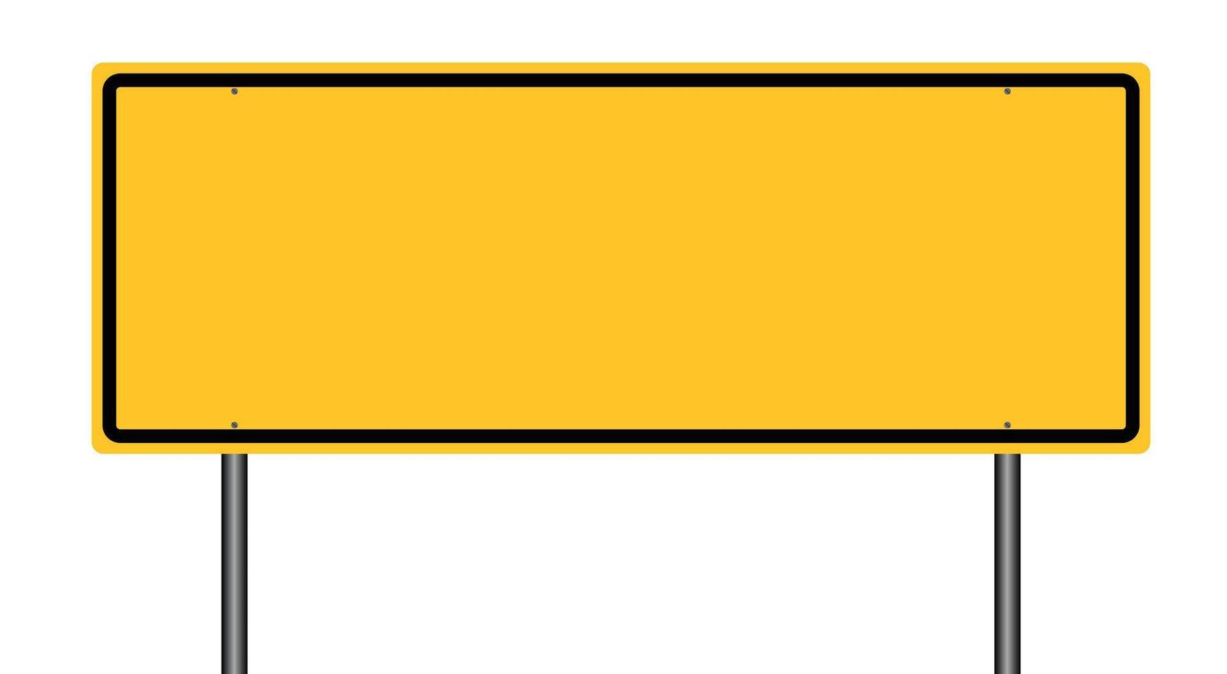 väg gul trafik tecken. tom tecken attrapp med plats för text. isolerat information tecken. riktning. illustration vektor