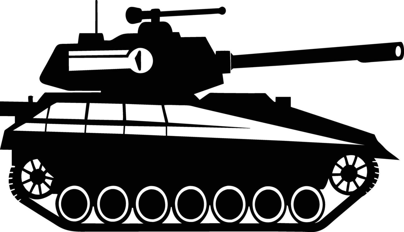 schwarz Panzer Silhouette auf Weiß Hintergrund vektor