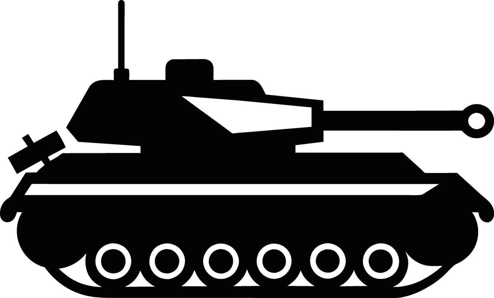 schwarz Panzer Silhouette auf Weiß Hintergrund vektor