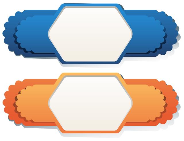 Etikettendesign in blauer und orange Farbe vektor