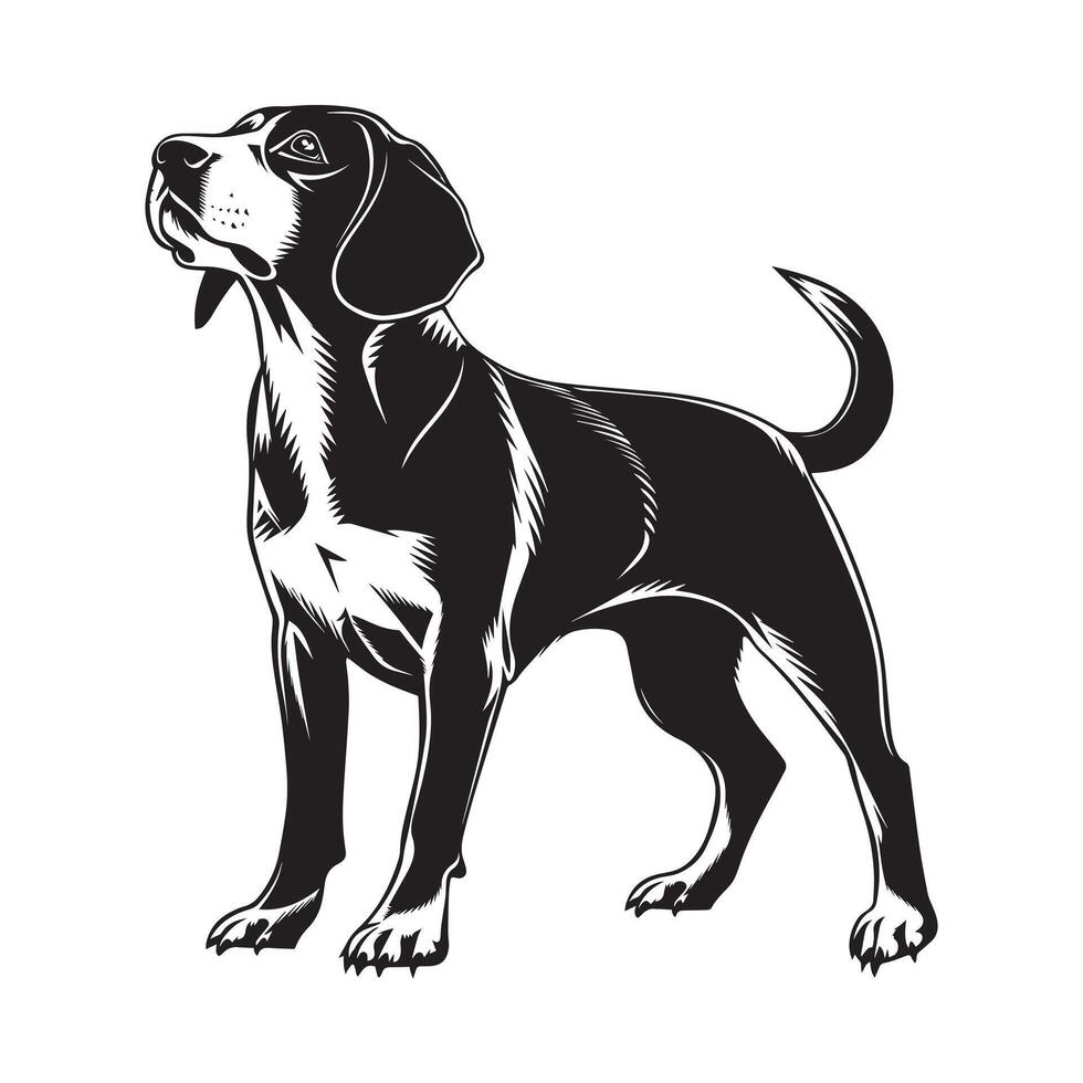 Beagle Hund Logo - - ein edel Beagle Hund Gesicht Illustration im schwarz und Weiß vektor