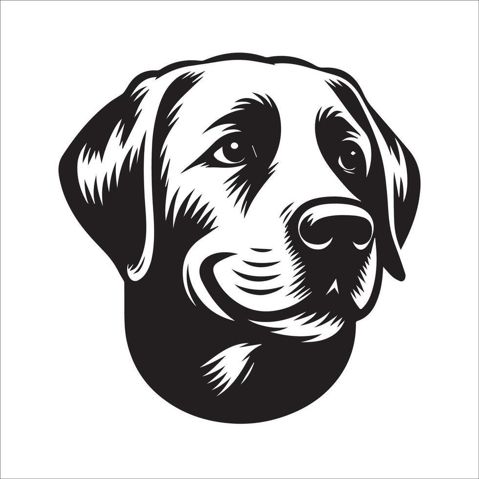 labrador retriever ansikte - en blyg labrador retriever ansikte illustration logotyp begrepp vektor
