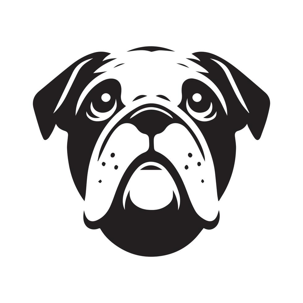 Hund Gesicht Clip Art - - ein hoffnungsvoll Bulldogge Gesicht Illustration vektor