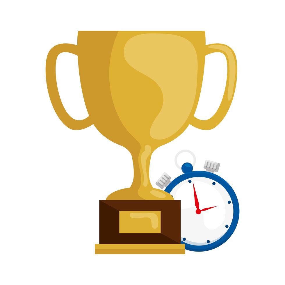 cup trofé utmärkelse med kronometer vektor
