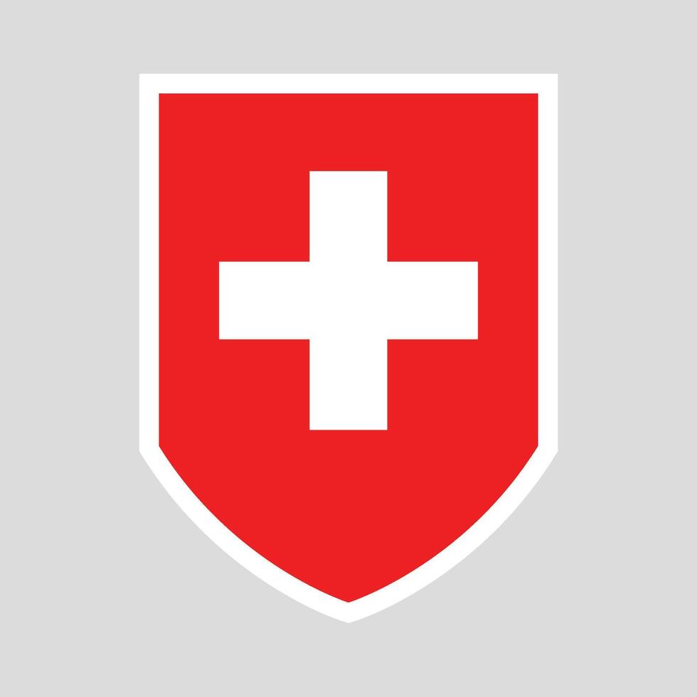 schweiz flagga i skydda form ram vektor