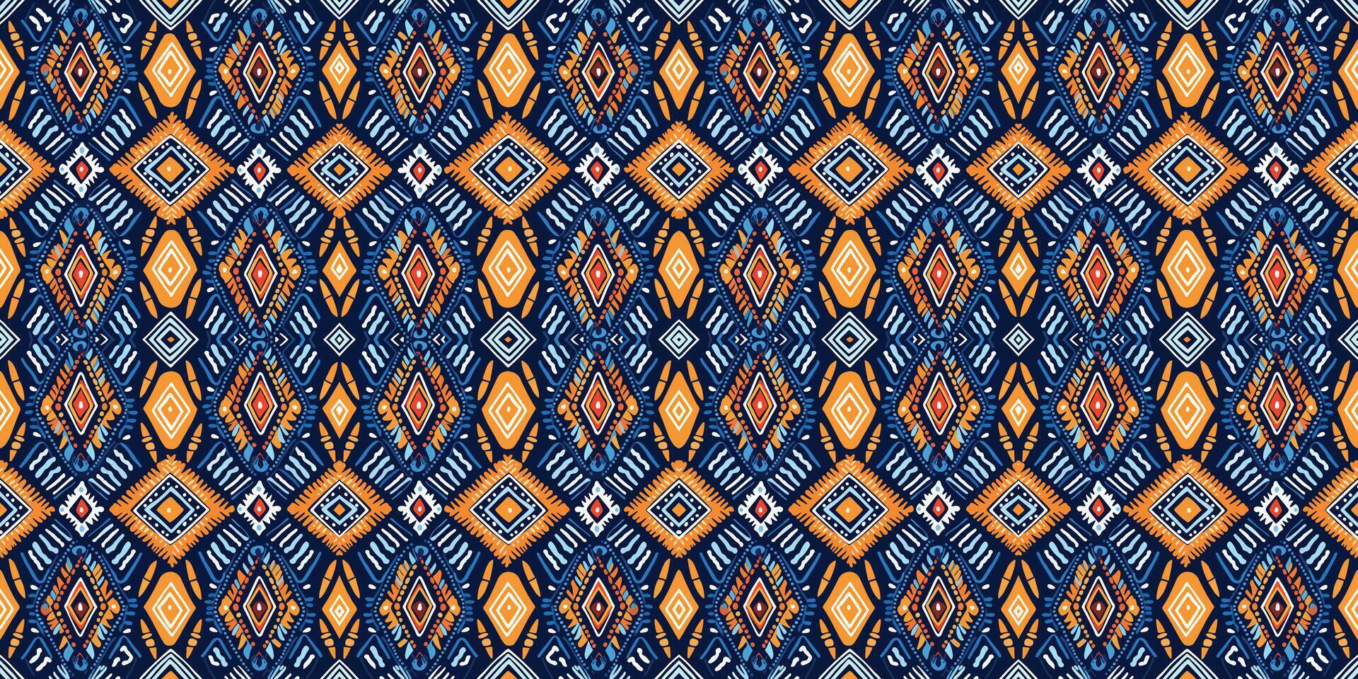 nahtlos Batik Muster, nahtlos Stammes- Batik Muster und nahtlos bunt Muster ähneln ethnisch Boho, Azteken und Ikat Stile.entworfen zum verwenden im Tapete, Stoff, Vorhang, Teppich, Batik Stickerei vektor