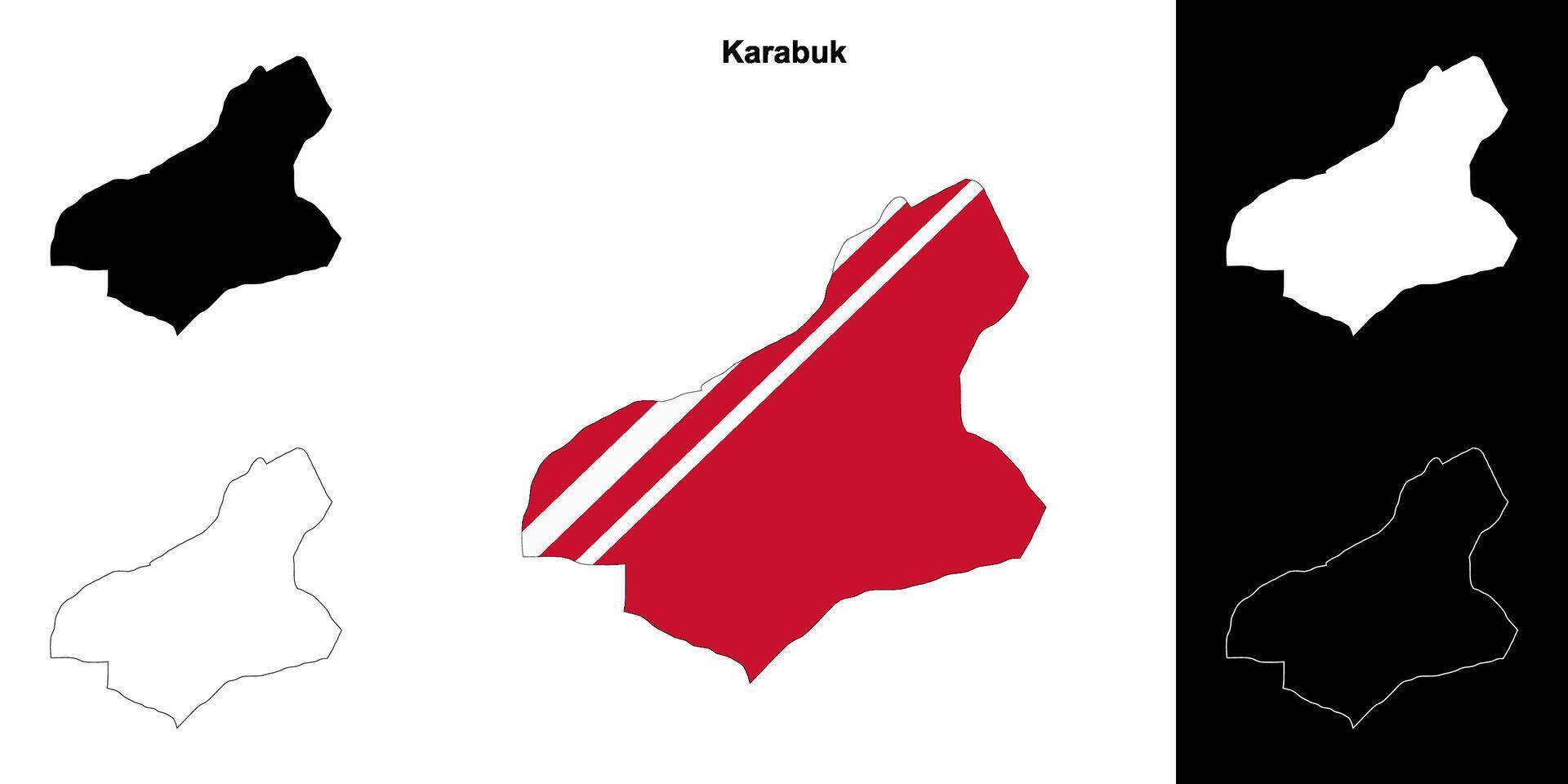 Karabük Provinz Gliederung Karte einstellen vektor