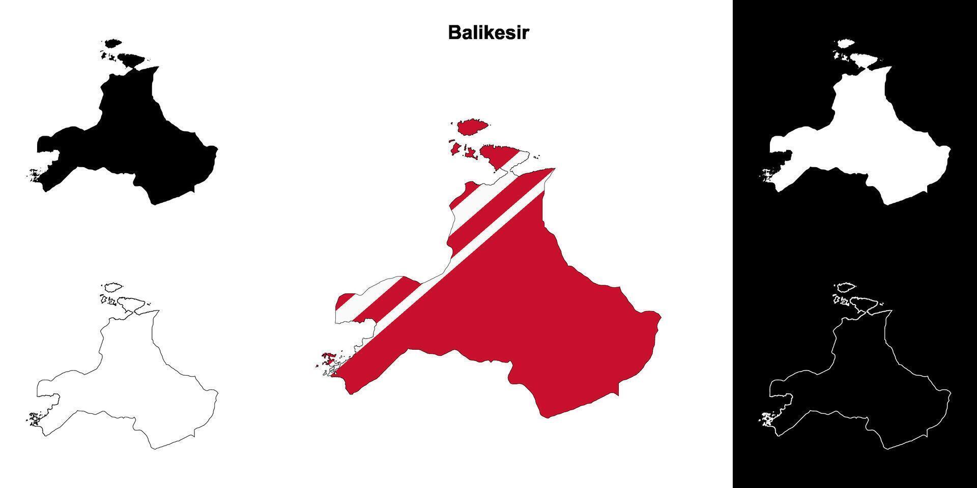 Balikesir Provinz Gliederung Karte einstellen vektor