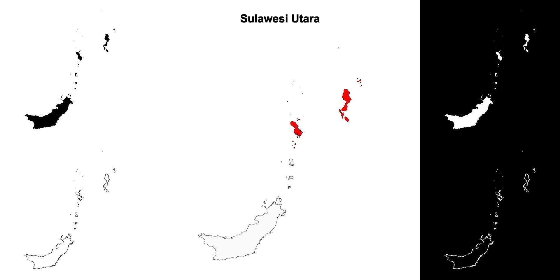 sulawesi utara provins översikt Karta uppsättning vektor