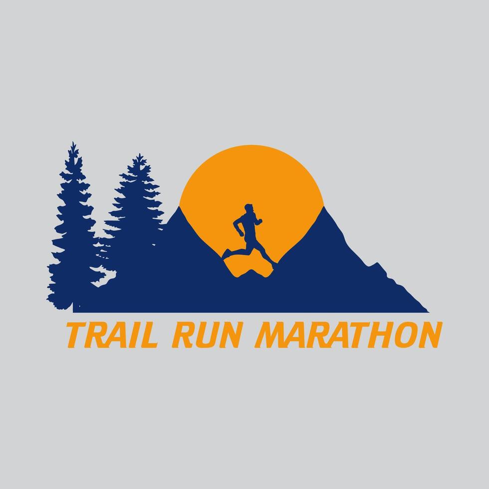 spår springa maraton logotyp grafisk illustration på bakgrund vektor