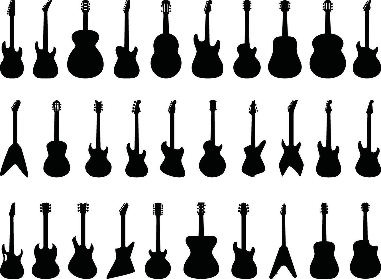 Gitarren Silhouette auf Weiß Hintergrund vektor