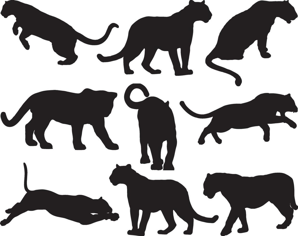 schwarz Panther Silhouette auf Weiß Hintergrund vektor