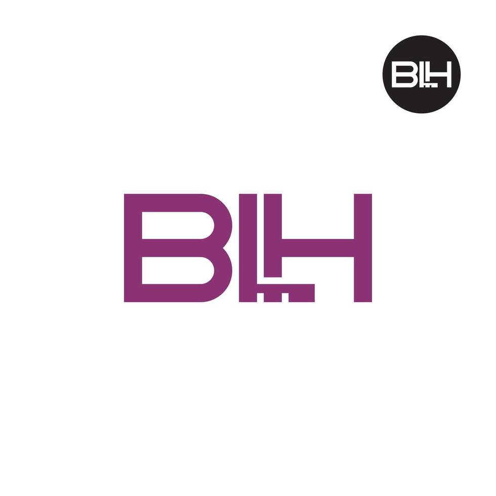 brev blh monogram logotyp design vektor