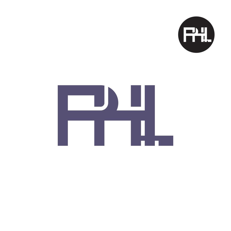 brev phl monogram logotyp design vektor