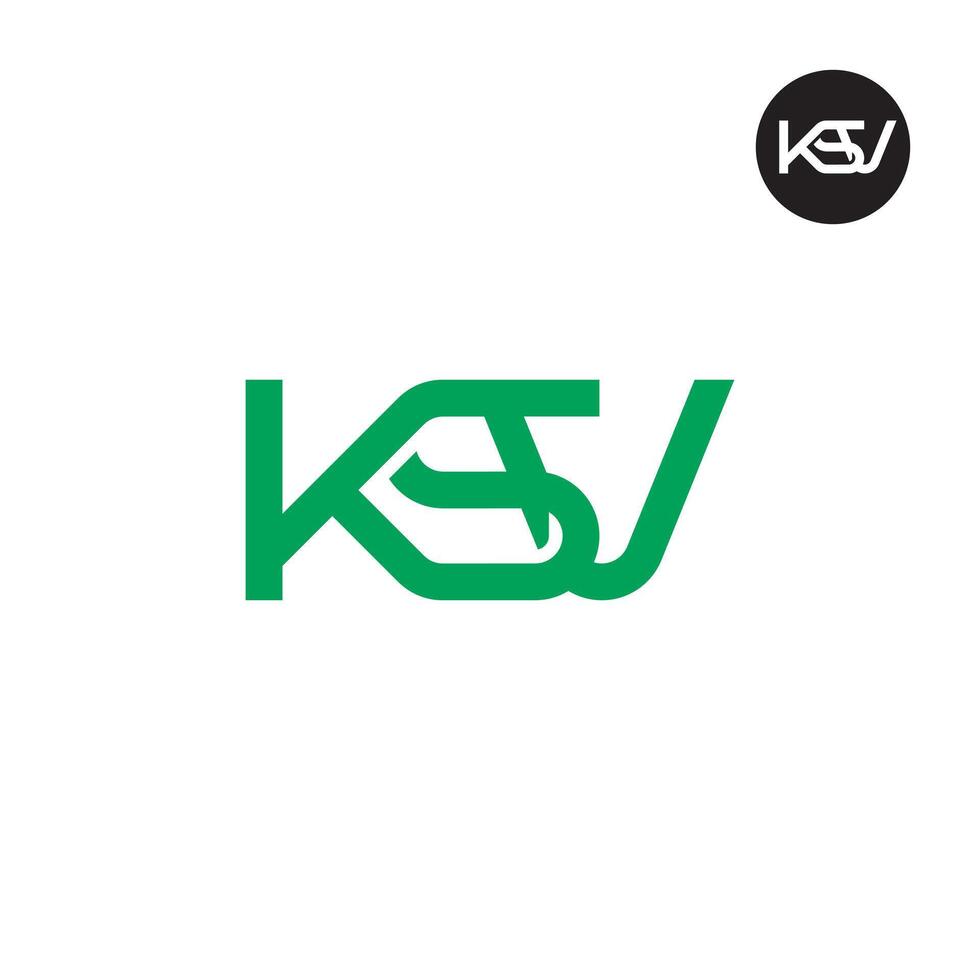 ksv logotyp brev monogram design vektor