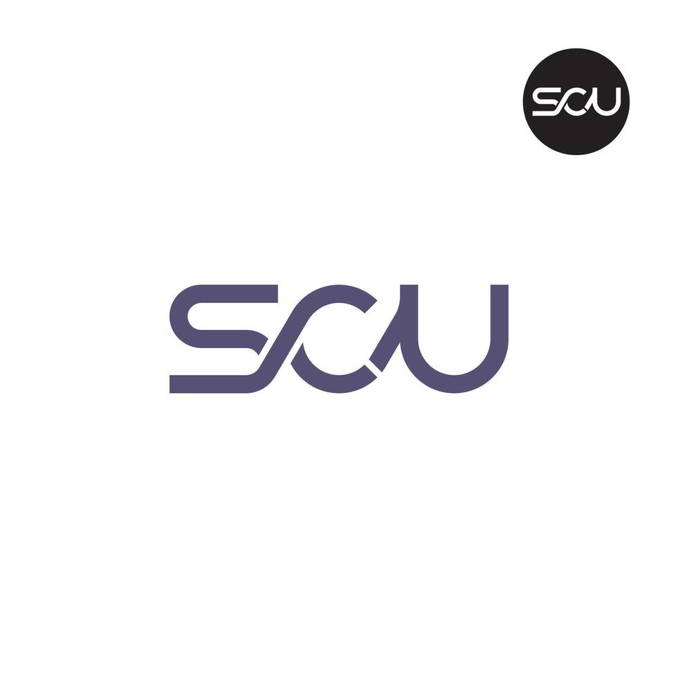 Brief scu Monogramm Logo Design vektor