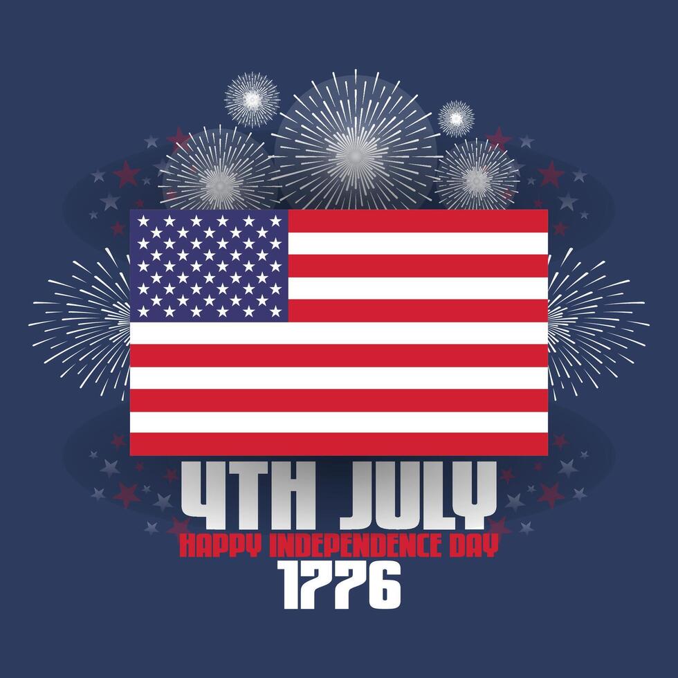 glücklich amerikanisch Unabhängigkeit Tag, das 4 .. von Juli National Urlaub. Illustration mit das amerikanisch Flagge. vektor