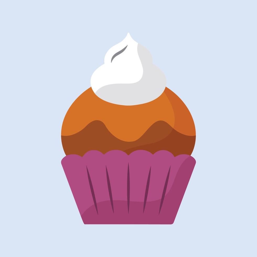 Cupcake Dessert auf Weiß Hintergrund Design vektor