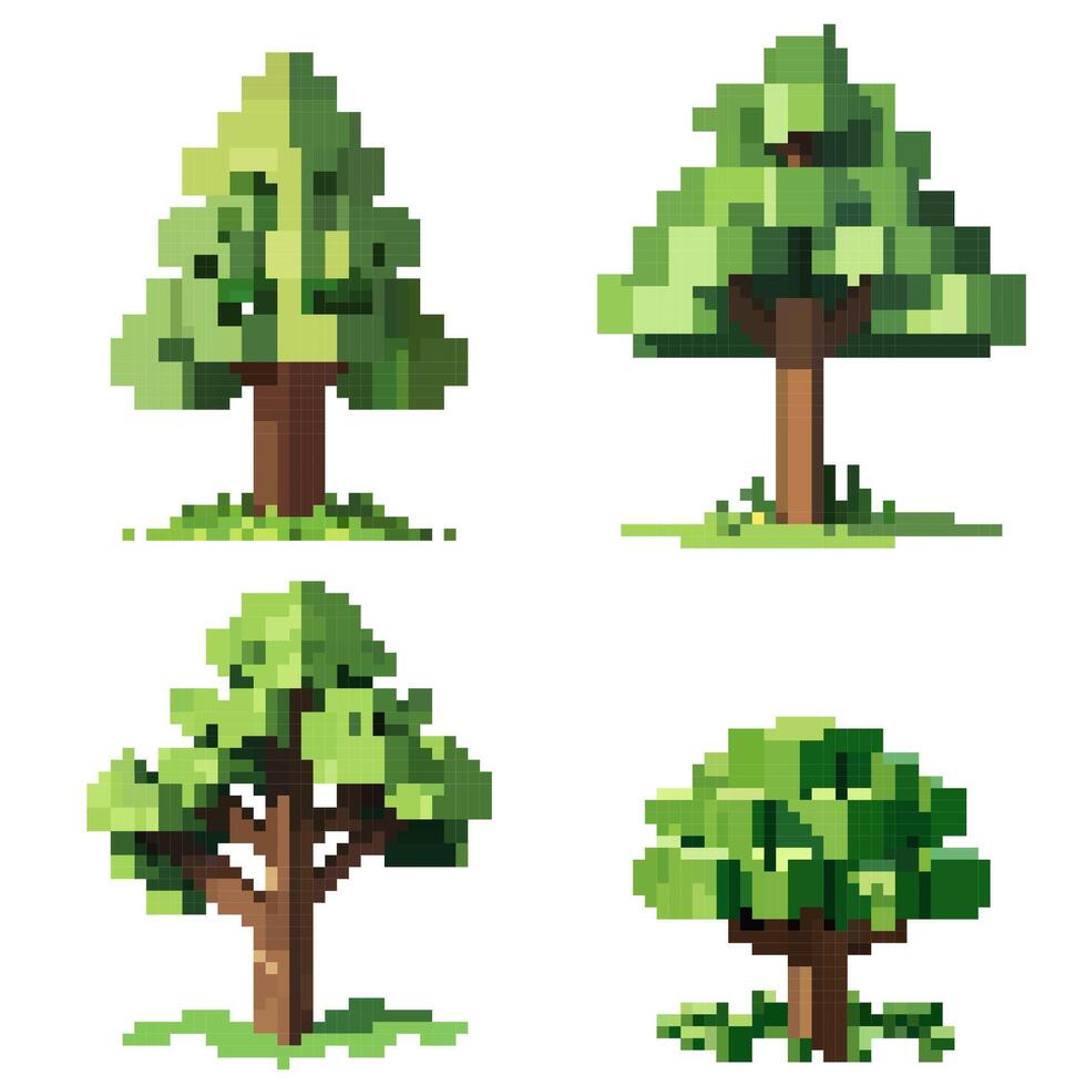 Pixel Bäume einstellen vektor