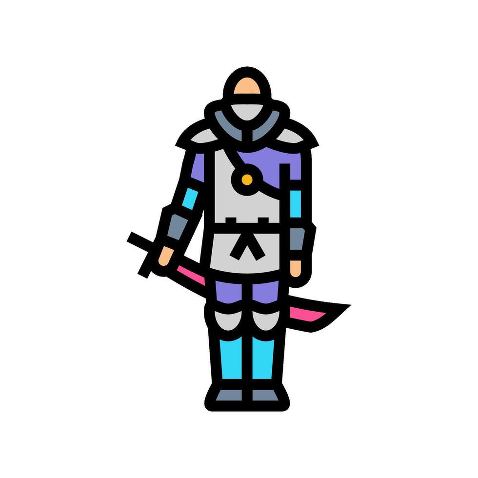 Straße Samurai Cyberpunk Farbe Symbol Illustration vektor