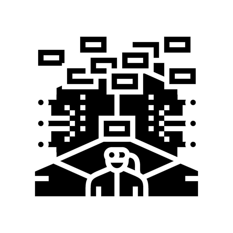 virtuell hacken Räume Glyphe Symbol Illustration vektor