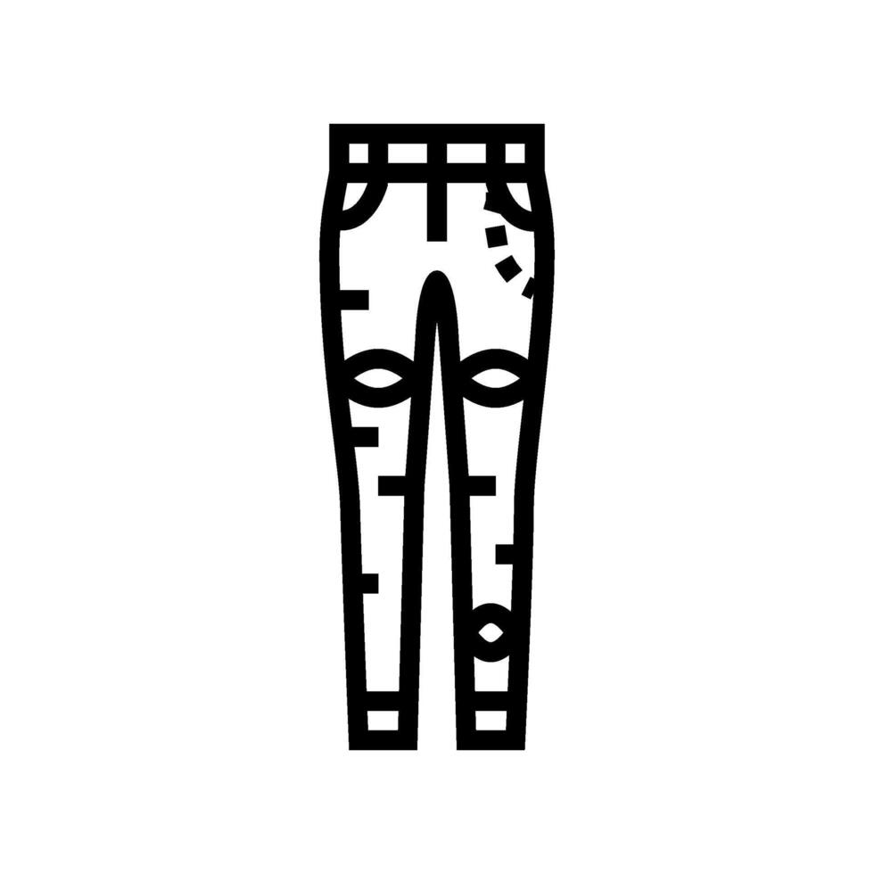 dünn Jeans emo Linie Symbol Illustration vektor