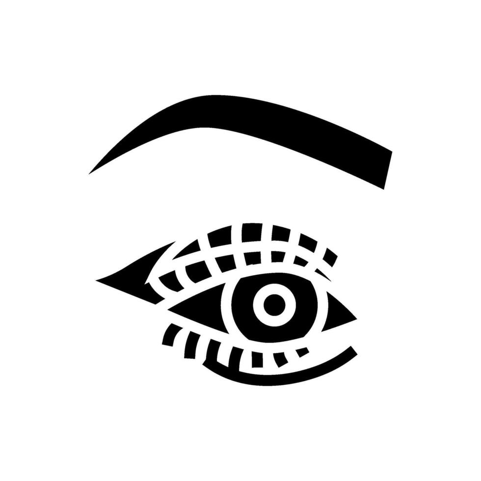 eyeliner emo glyf ikon illustration vektor