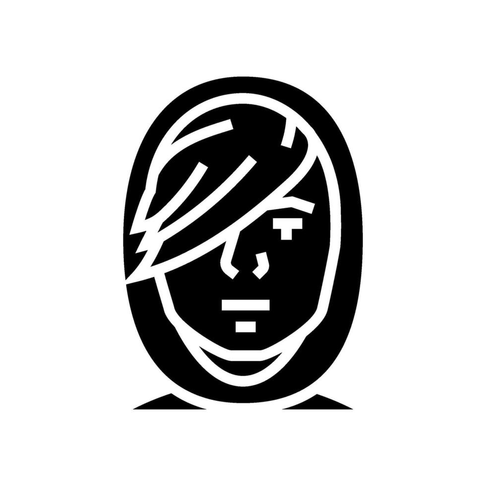 manlig avatar emo glyf ikon illustration vektor