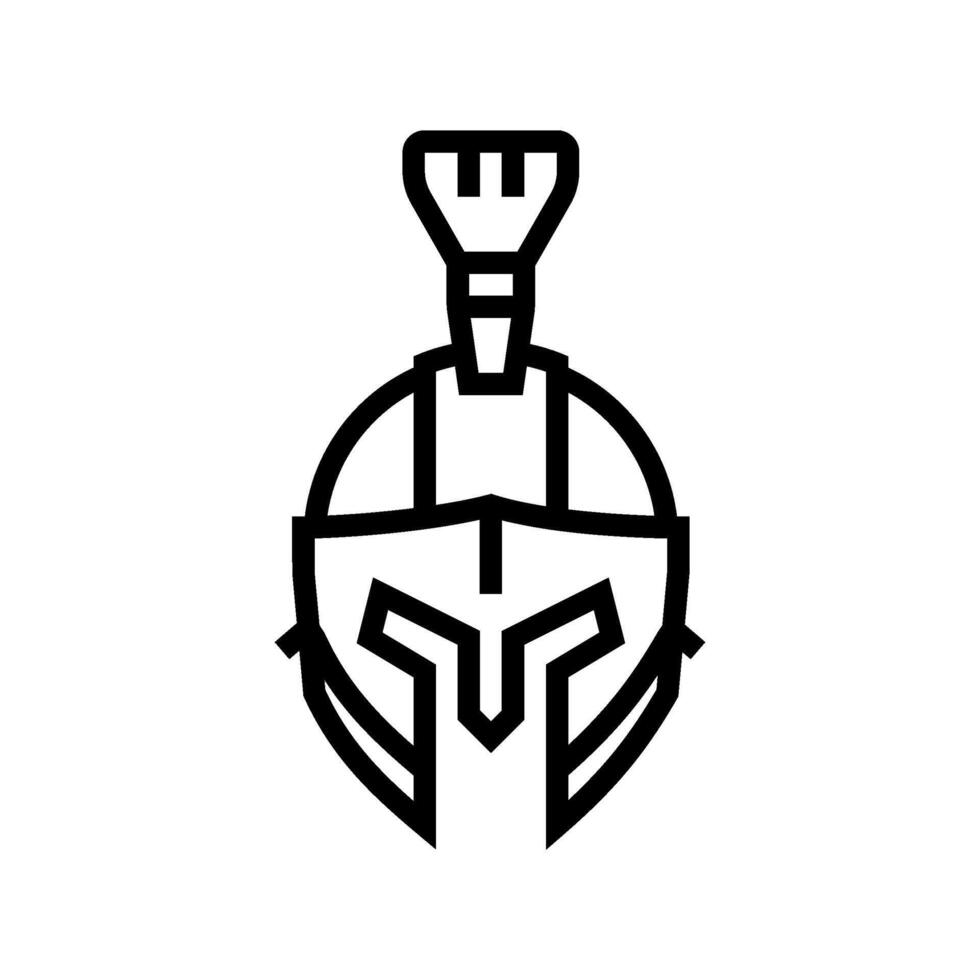 Helm Soldat römisch griechisch Linie Symbol Illustration vektor