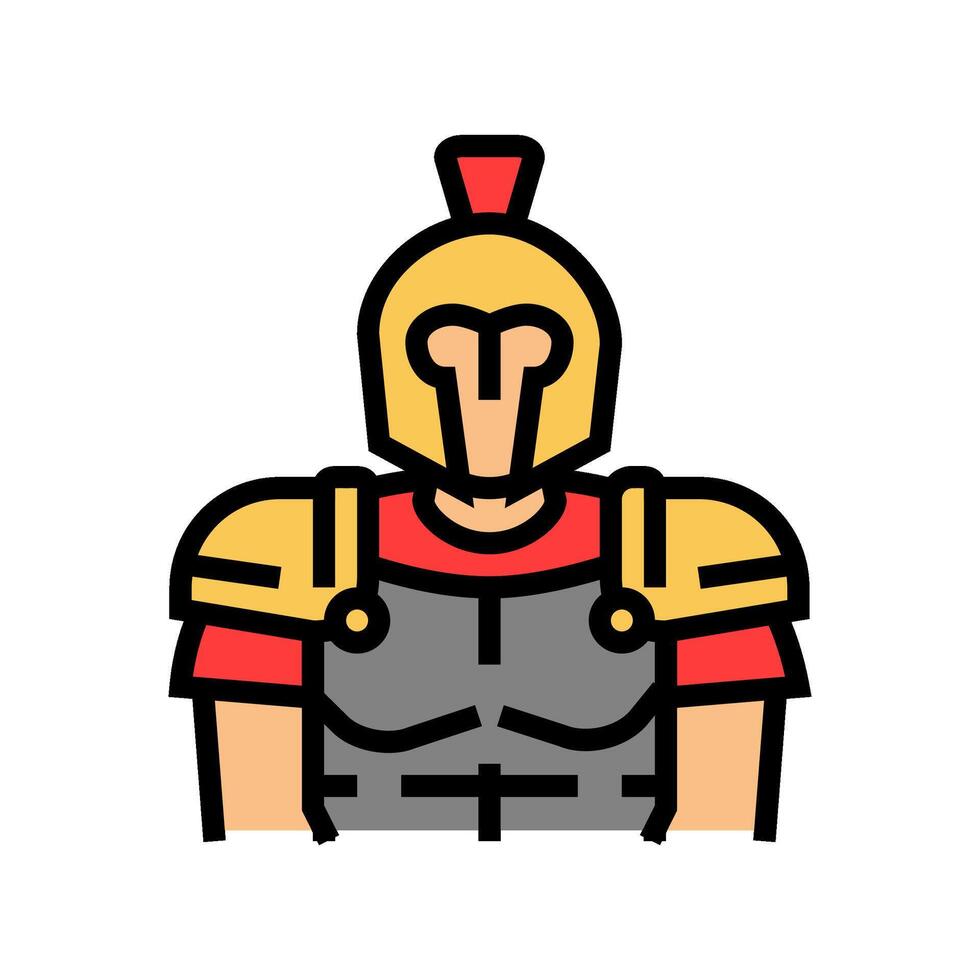 gladiator soldat roman grekisk Färg ikon illustration vektor