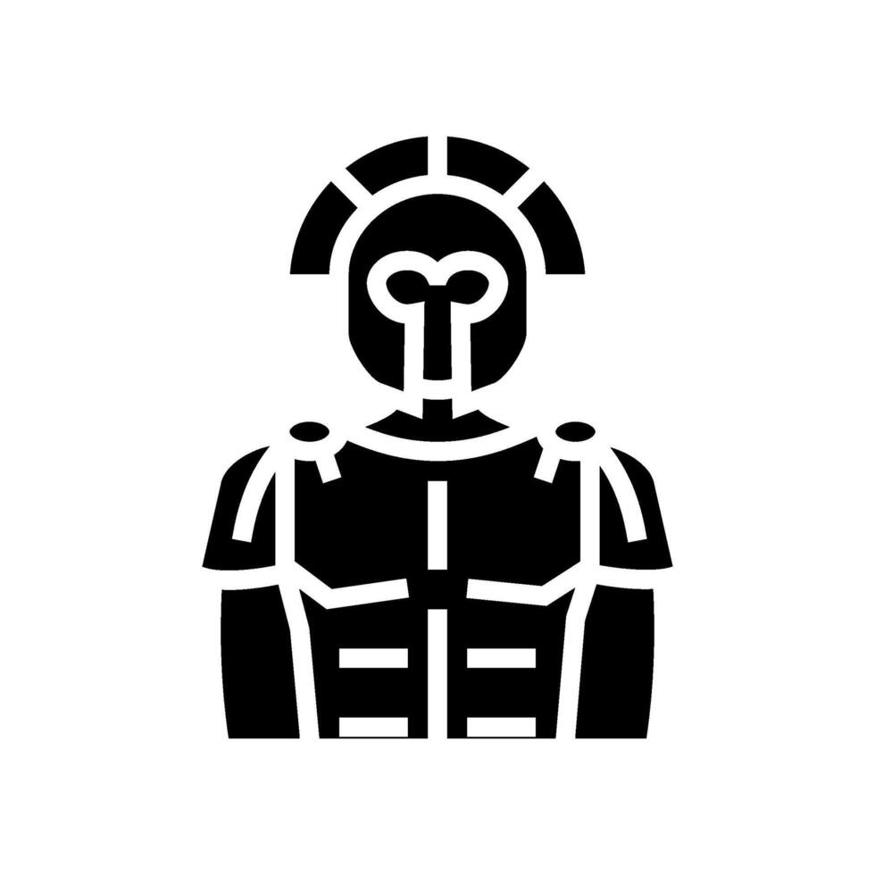 gladiator sparta krigare glyf ikon illustration vektor