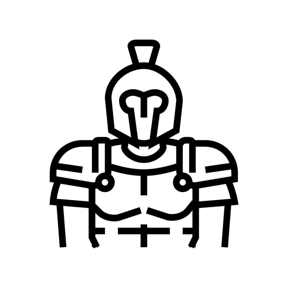 gladiator soldat roman grekisk linje ikon illustration vektor