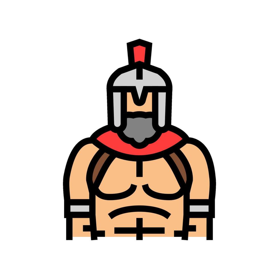 gladiator slåss spartansk roman Färg ikon illustration vektor