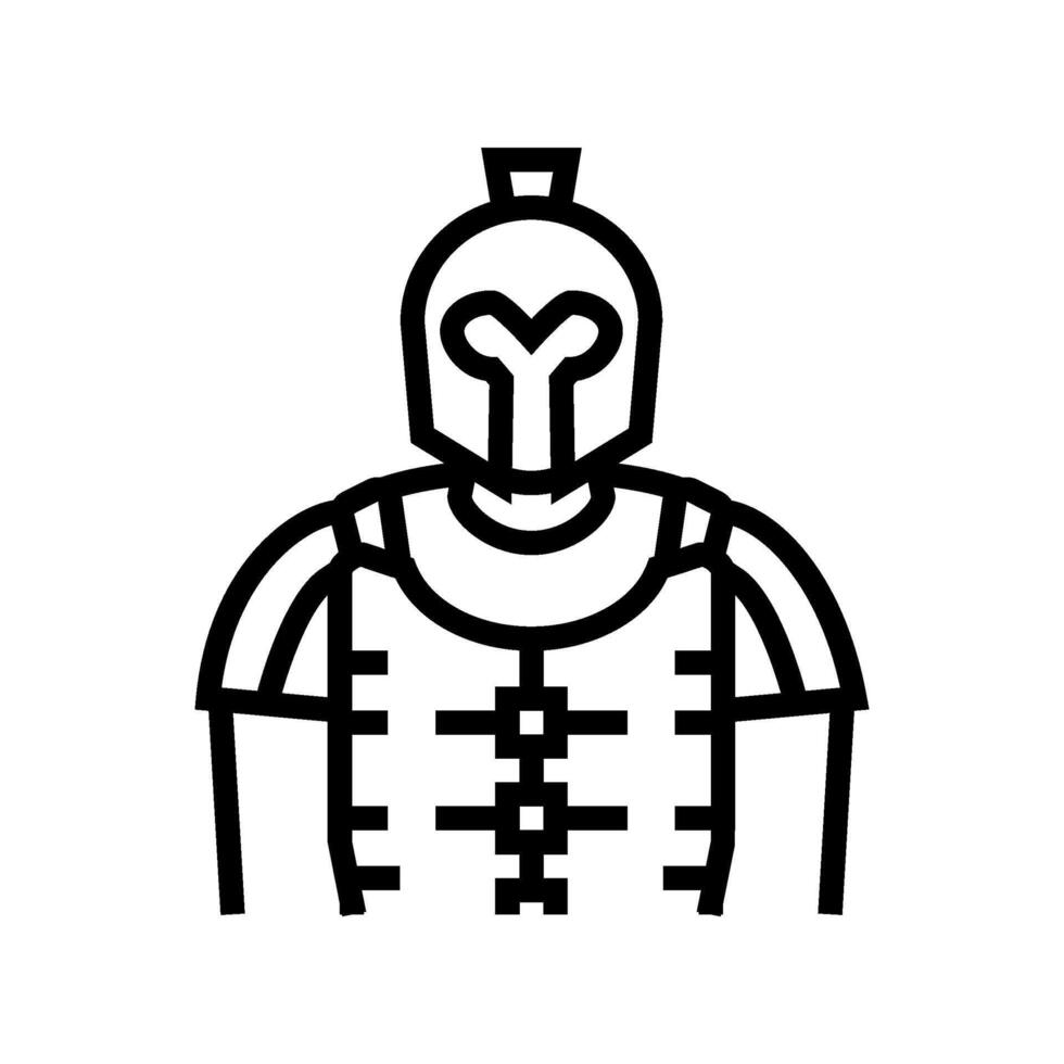 gladiator spartansk roman grekisk linje ikon illustration vektor