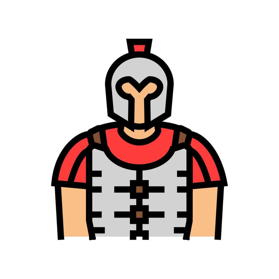 Gladiator spartanisch römisch griechisch Farbe Symbol Illustration vektor