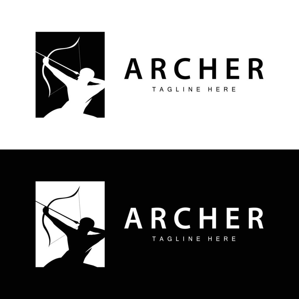 archer logotyp årgång design gammal inspiration archer verktyg pil mall varumärke vektor