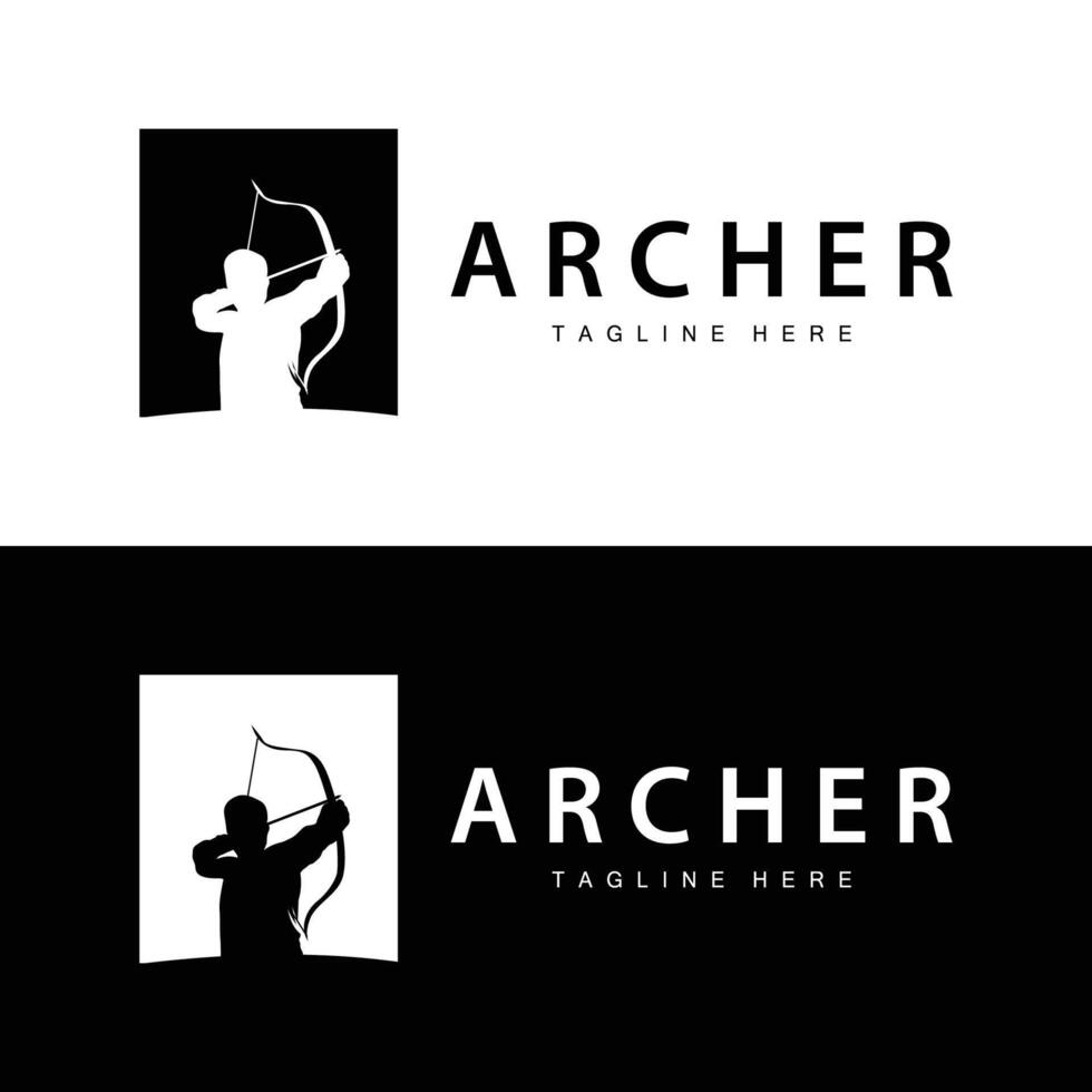 archer logotyp årgång design gammal inspiration archer verktyg pil mall varumärke vektor