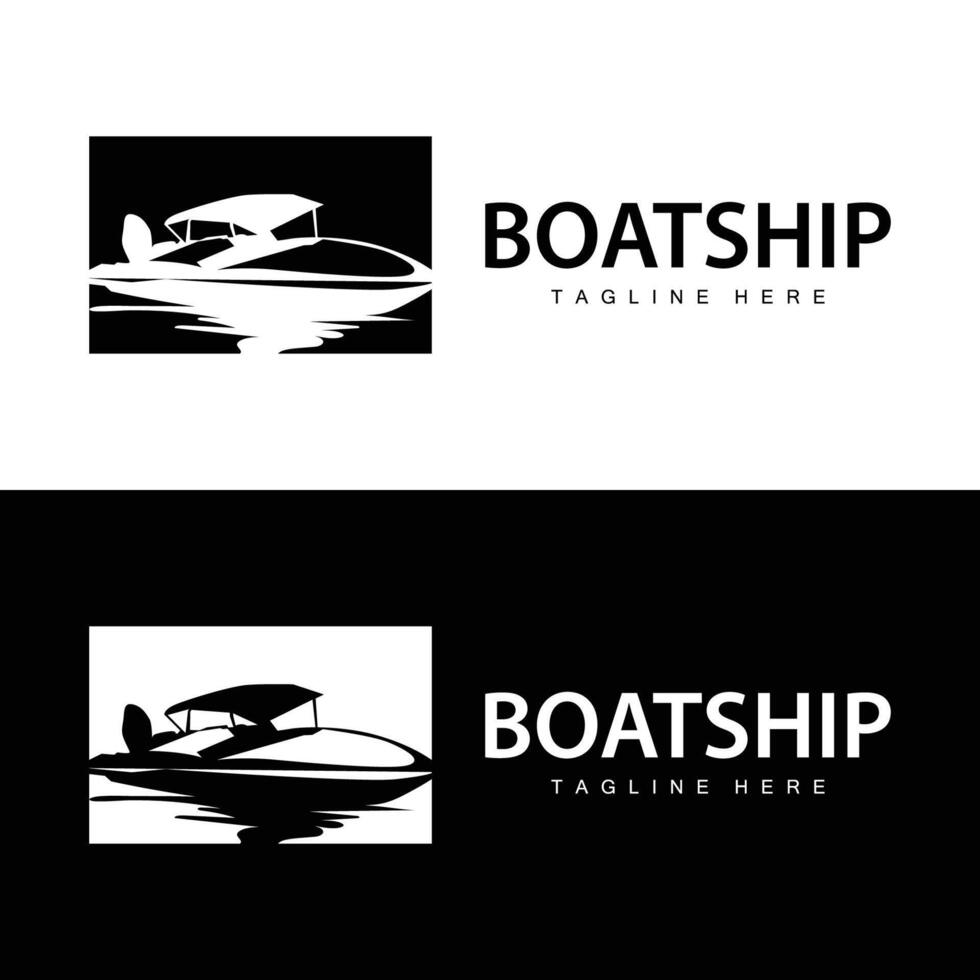 Geschwindigkeit Boot Schiff Logo schwarz Silhouette Design Jahrgang zum nautisch einfach Meer Schiff Reise Vorlage Illustration vektor