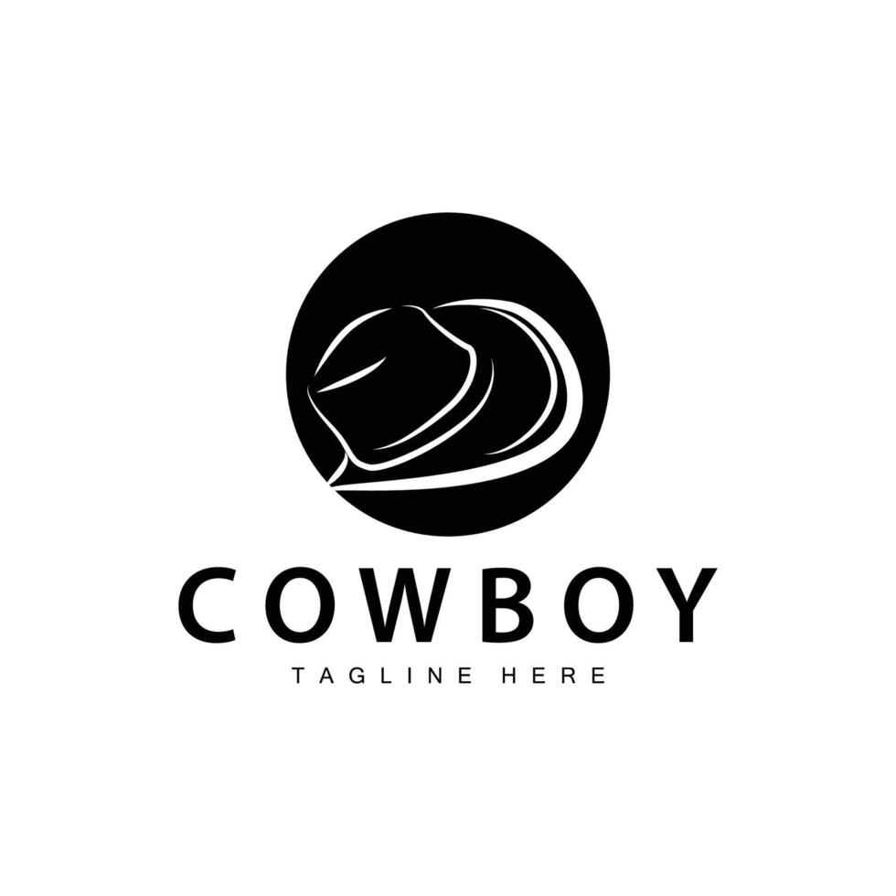 cowboy hatt logotyp hatt illustration linje texas rodeo cowboy mall design vektor