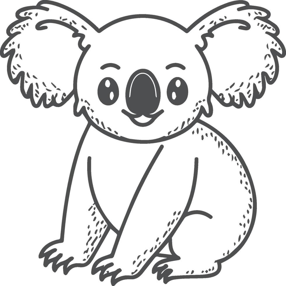 Koala Färbung Seite zum Kinder Lager Illustration. Tier Gliederung zum Färbung Buch vektor