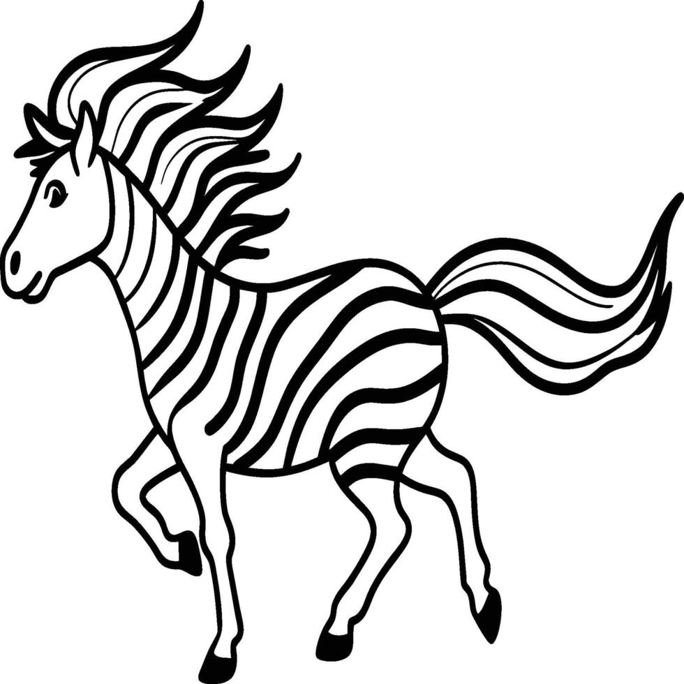 Zebra Färbung Seiten. Zebra Tier Umriss. Tier Linie Kunst vektor